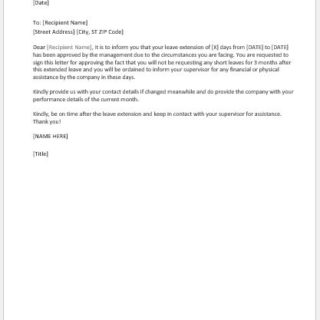 Approval letter for extended leave request