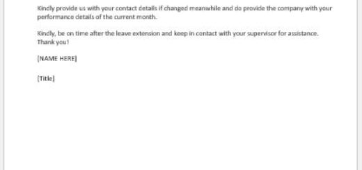 Approval letter for extended leave request