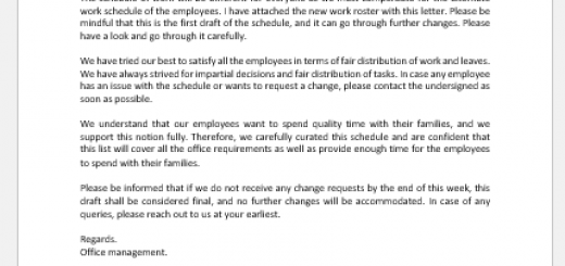 Christmas holidays work schedule announcement letter