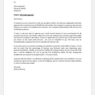 Credit approval letter