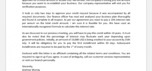 Credit approval letter