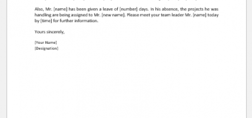 Letter Announcing Death of an Employee's Father