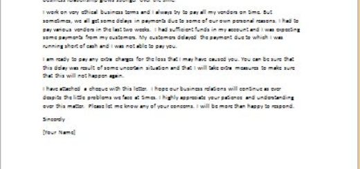 Apology Letter for Late Payment