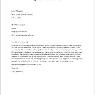 Appreciation Letter to a Pastor