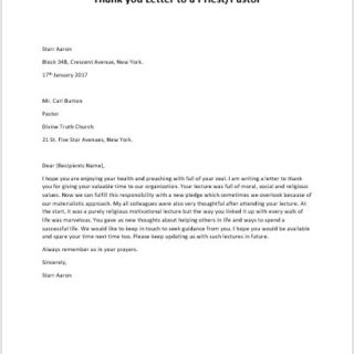 Thank you Letter to a Priest