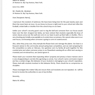 Complaint Letter for Trespassing