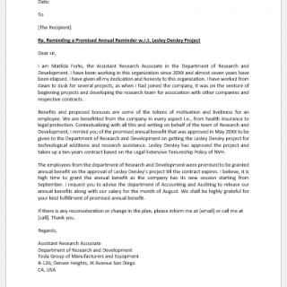 Annual benefits reminder letter
