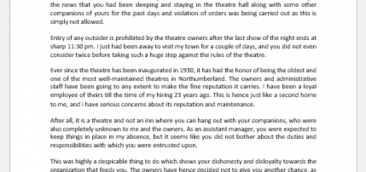 Reprimand letter for not following orders